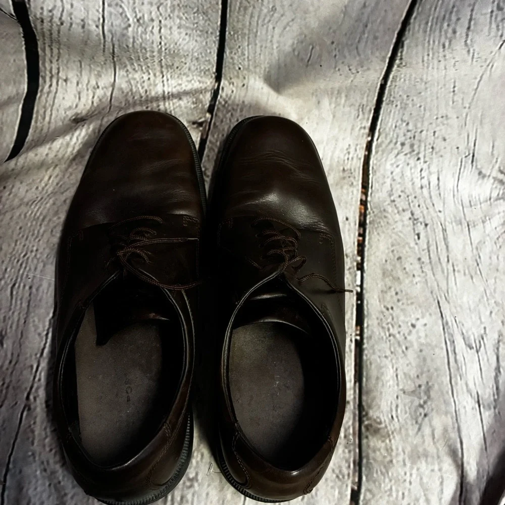 Rockport Men's Margin Plain Toe‎ Dark Brown Leather Lace Up Oxford Shoes Size 12